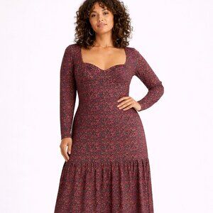 Hutch Chase Long Sleeve Midi Tiered Dress Large NWOT